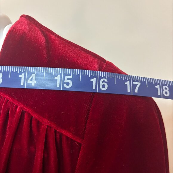 Chelsea28 RomanticBurgundy Velvet Wrap Dress Flutter Sleeve Front Slit Rope Belt - Picture 11 of 13